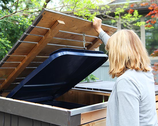 Shed for green bins