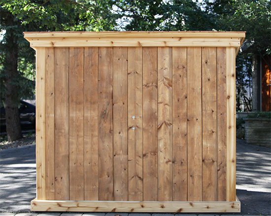 Shed for garbage bins, recycling bins and green bins