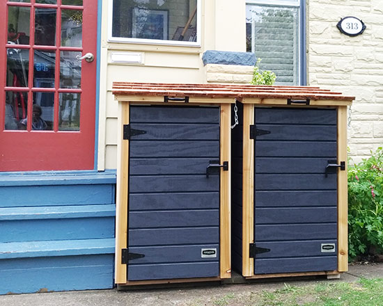 Shed for green bins