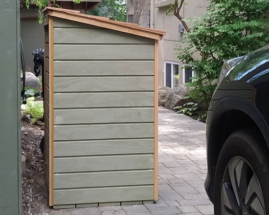 Shed for green bins