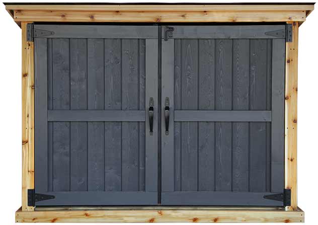 Shed for garbage bins, recycling bins and green bins