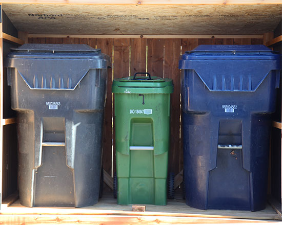 Shed for green bins