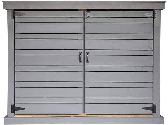 Shed for recycling bins, garbage bins and green bins