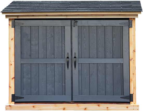 Shed for garbage bins, recycling bins and green bins