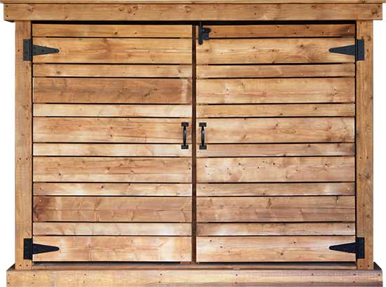 Shed for garbage bins, recycling bins and green bins