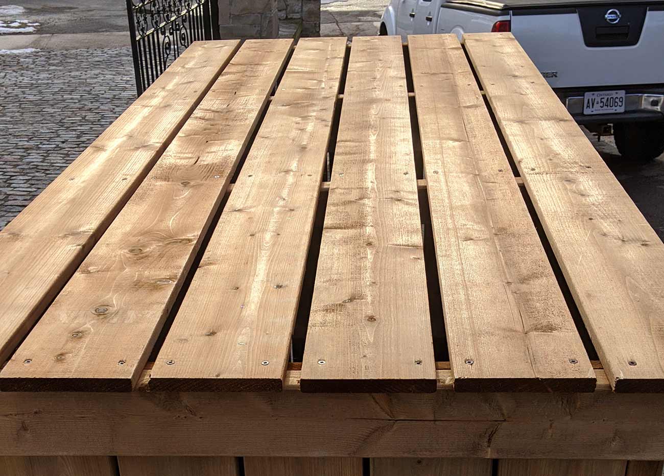 Shed for garbage bins, recycling bins and green bins