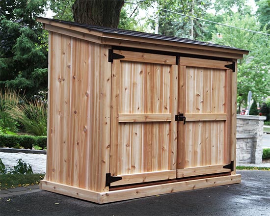 Shed for garbage bins, recycling bins and green bins